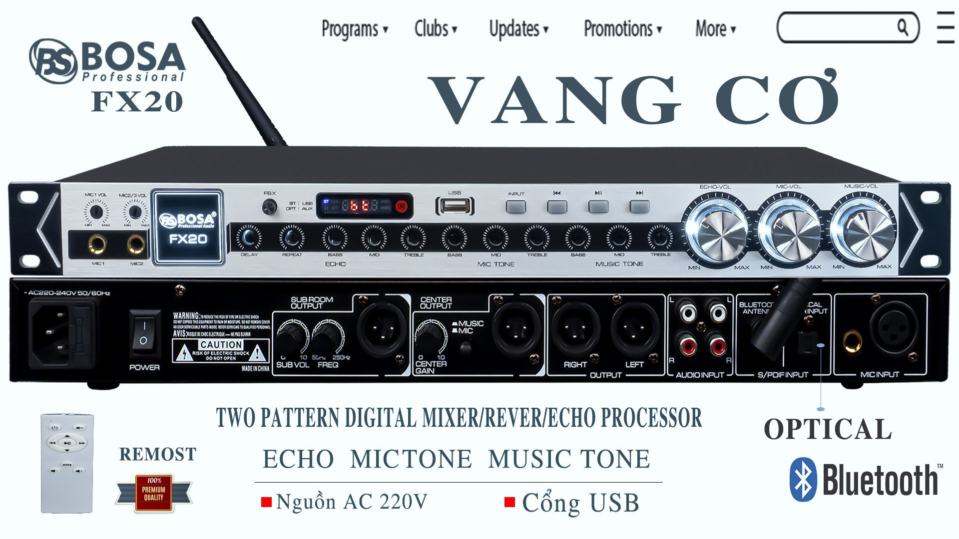 Vang cơ chống hú bosa fx20