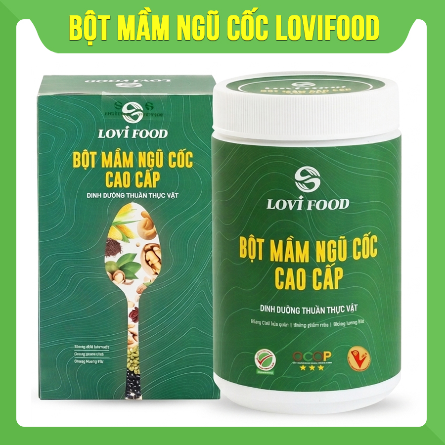 Bột Mầm Ngũ Cốc Cao Cấp Lovifood Dinh Dưỡng Tự Nhiên Cho Mọi Lứa Tuổi (Hộp 500g)