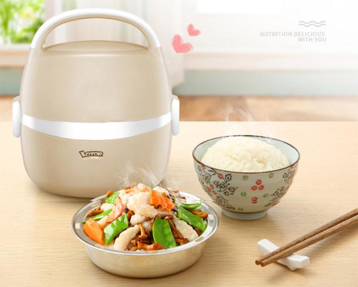 ( XẢ HÀNG) Nồi cơm mini 2 người ăn lotter, hộp cơm cắm điện làm nóng bằng hơi nước