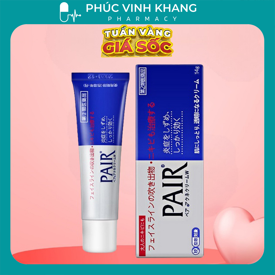 Kem giảm mụn chuyên sâu Pair Acne W Cream Nhật Bản 24g giảm mụn, ngừa viêm, mờ thâm, không để lại sẹo