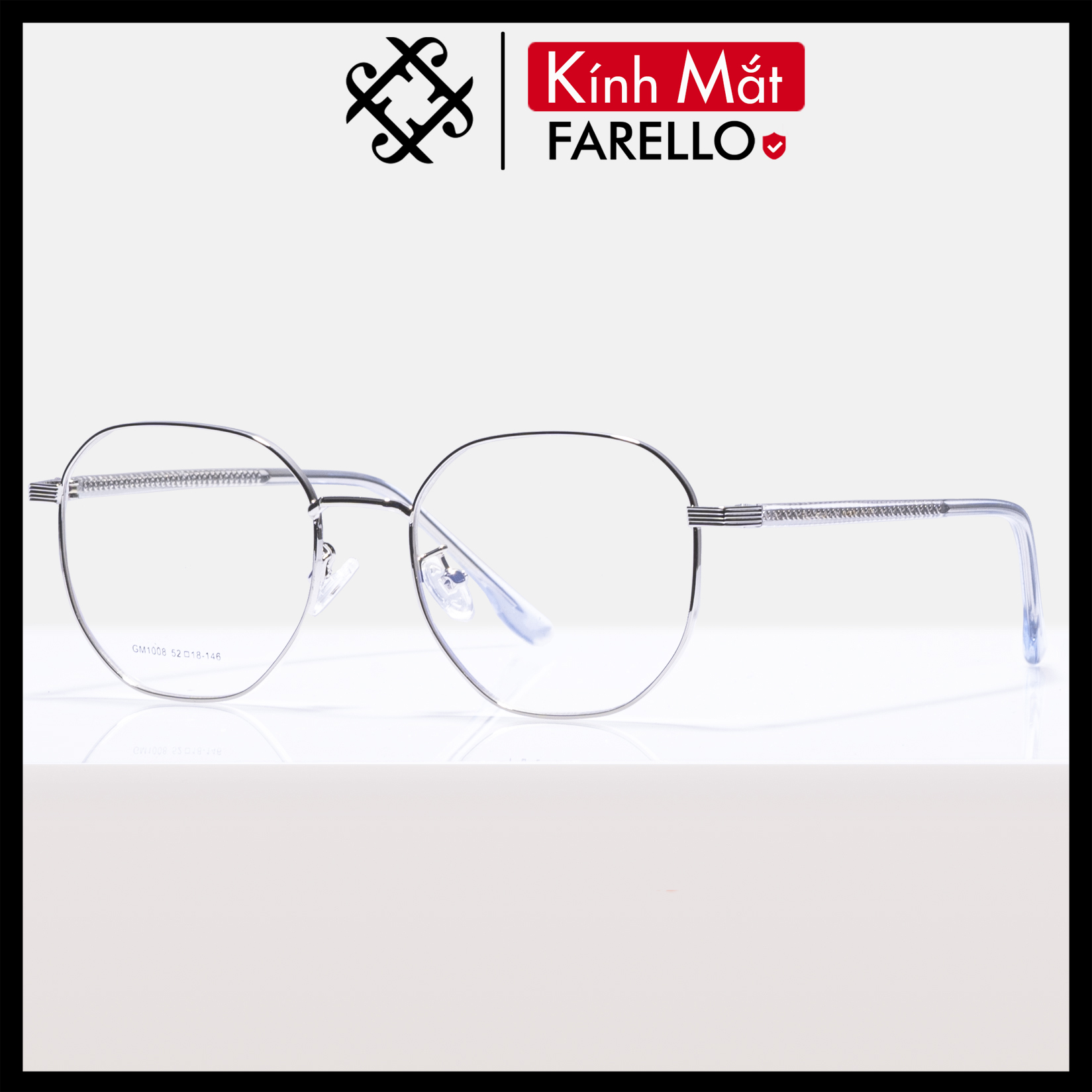 Gọng kính cận FARELLO chất liệu kim loại phụ kiện thời trang nam nữ 1008 nhiều màu
