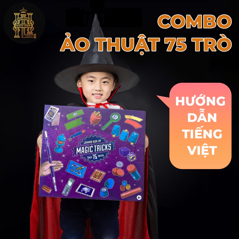 Combo Đồ Chơi Đạo Cụ Ảo Thuật  Hơn 75 Trò Ảo Thuật, Đồ Chơi Giáo Dục, Quà Tặng Cho Bé Trai và Bé Gái, Đồ Chơi Nhập Khẩu