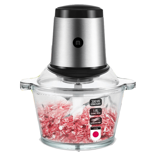 [HCM]Máy Xay Thịt Máy Xay Thực Phẩm Đa Năng Máy Xay Thực Phẩm Mishio MK-135 Dung Tích 1.8L - Công Suất 300W Cối Xay Bằng Thủy Tinh Bền Đẹp Dễ Vệ Sinh Cùng Phần Thân Động Cơ Làm Từ Thép Không Gỉ Rất Tiện Lợi.