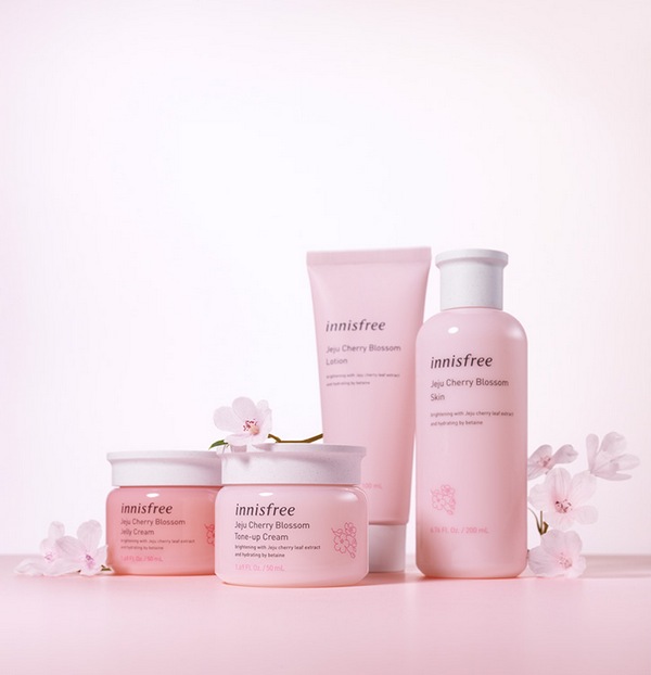 Set dưỡng trắng da innisfree jeju cherry blossom cream duo set mini