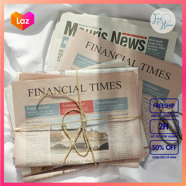 ⚡HÌNH THẬT⚡ Báo Giấy Nước Ngoài Trang Trí, Phụ Kiện Chụp Ảnh Phong Cách Vintage