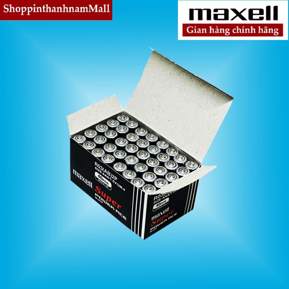 Hộp 40 viên pin aaa maxell super r03p siêu bền - hàng chính hãng