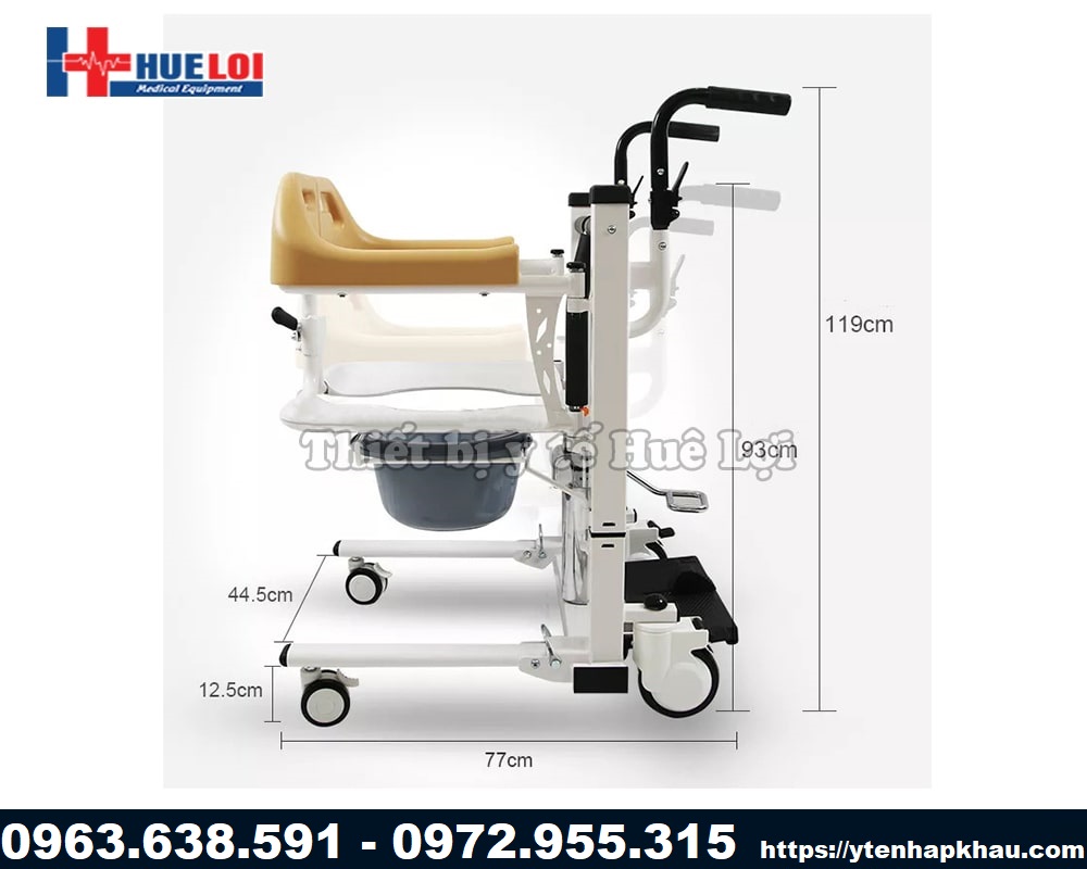 Xe nâng hạ người già đi tắm, đi vệ sinh