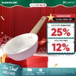 Chảo phủ sứ Nano đáy từ Sunhouse Healthy SHG20-24-26MP - Chống dính Nano Ceramic - Bắt từ nhanh - Màu sắc trendy