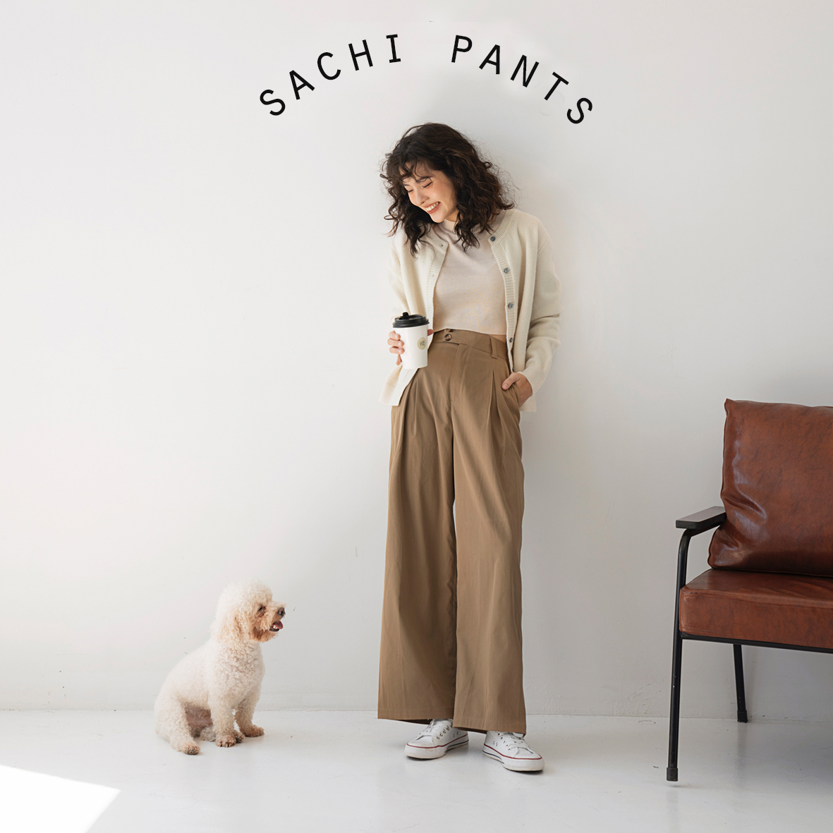 Bleubird quần suông vải kaki mềm sachi pants