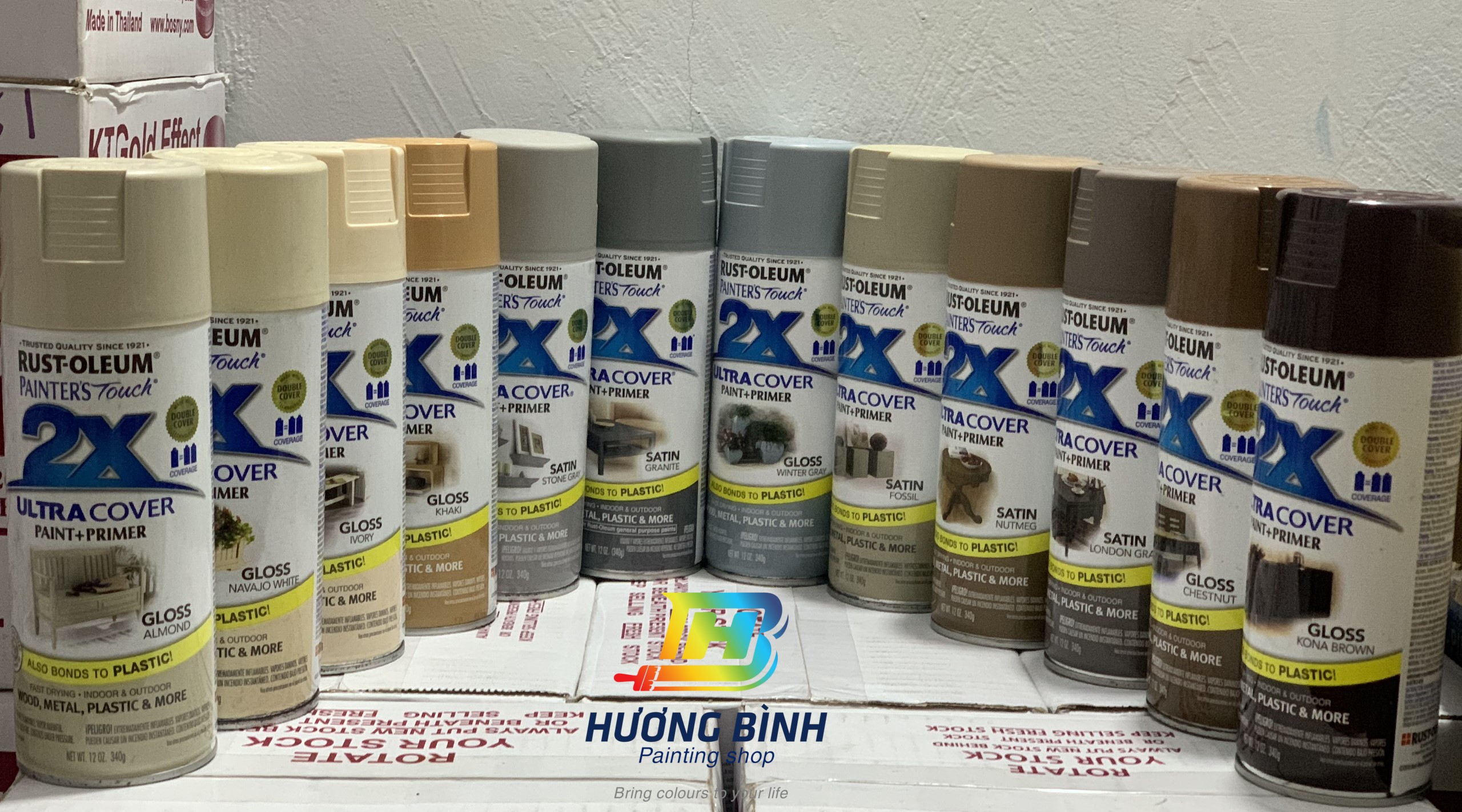 [Nhóm XÁM-NÂU-KEM] Sơn xịt Rust-Oleum 2X ULTRA COVER SPRAY 12oz ~ 360ml (không cần lót, gấp đôi độ phủ)
