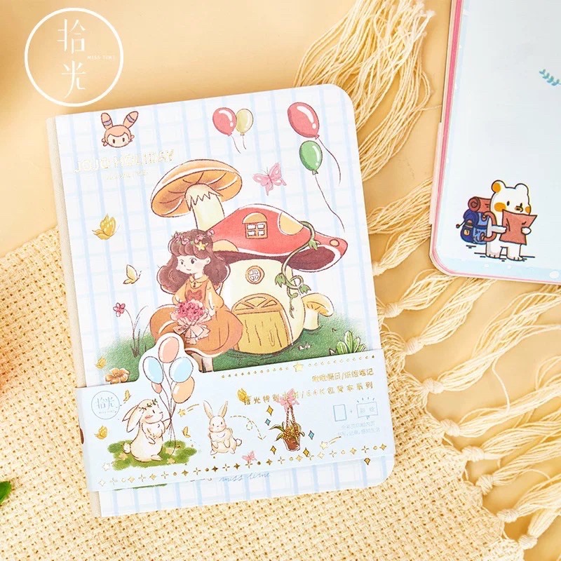 Sổ tay size a6 siêu dễ thương 224 trang bìa cứng gáy chỉ