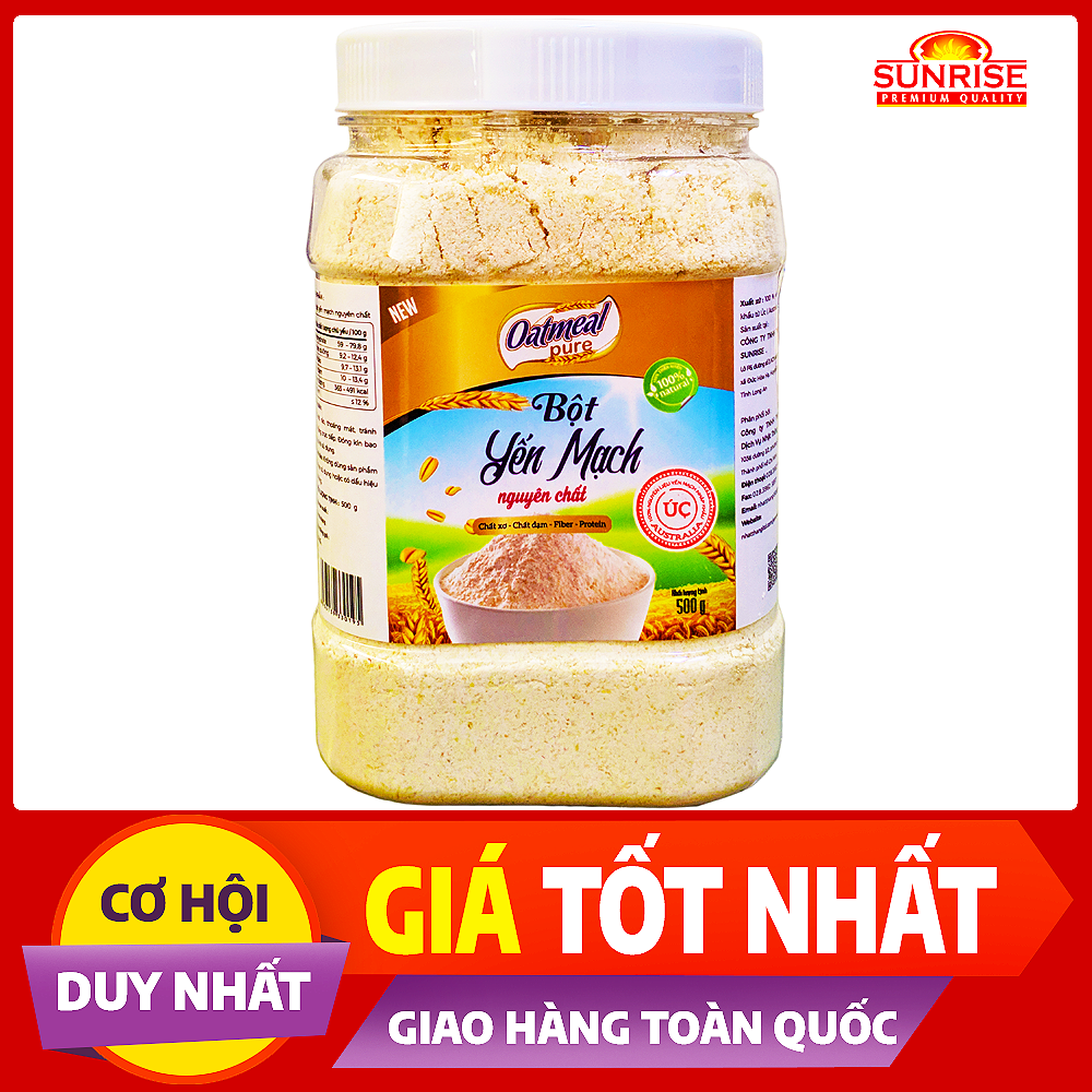 Bột yến mạch Úc nguyên chất Oatmeal Pure 500g - Nhập khẩu chính ngạch từ Úc