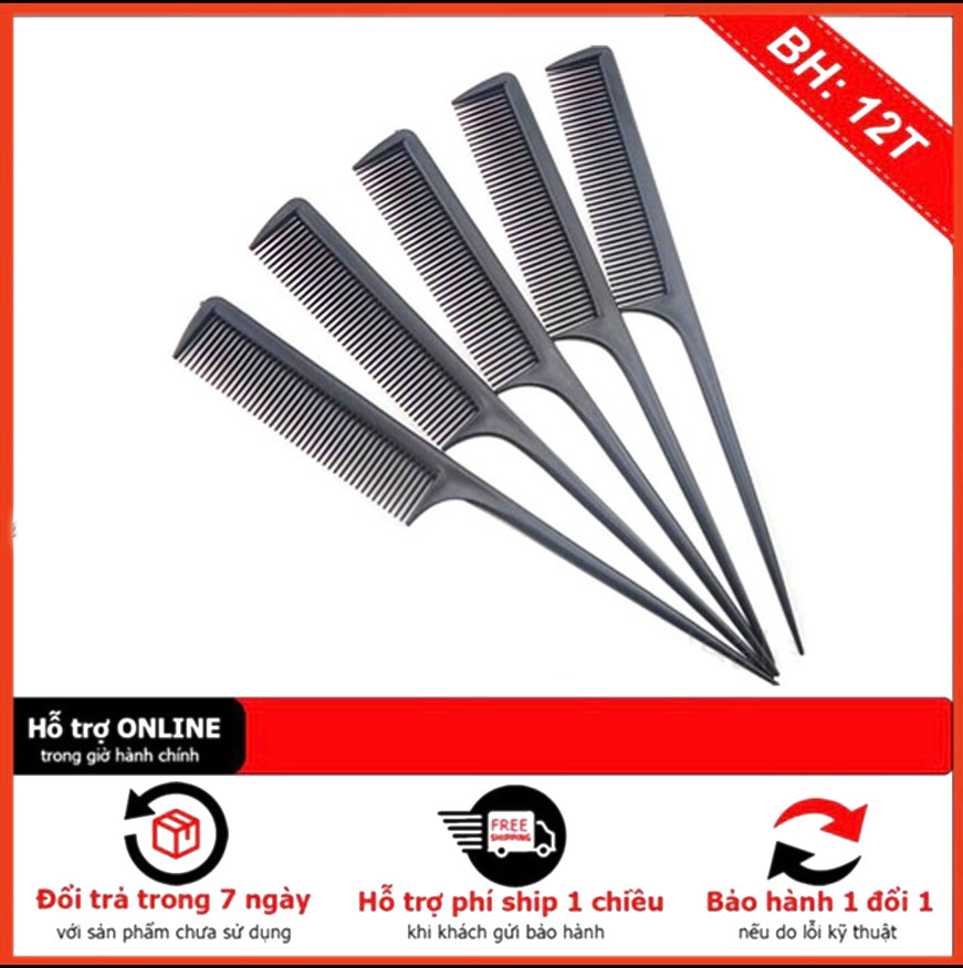 Lược rối lược đánh rối tao kiểu và cắt tóc - lược đuôi nhọn bằng nhựa