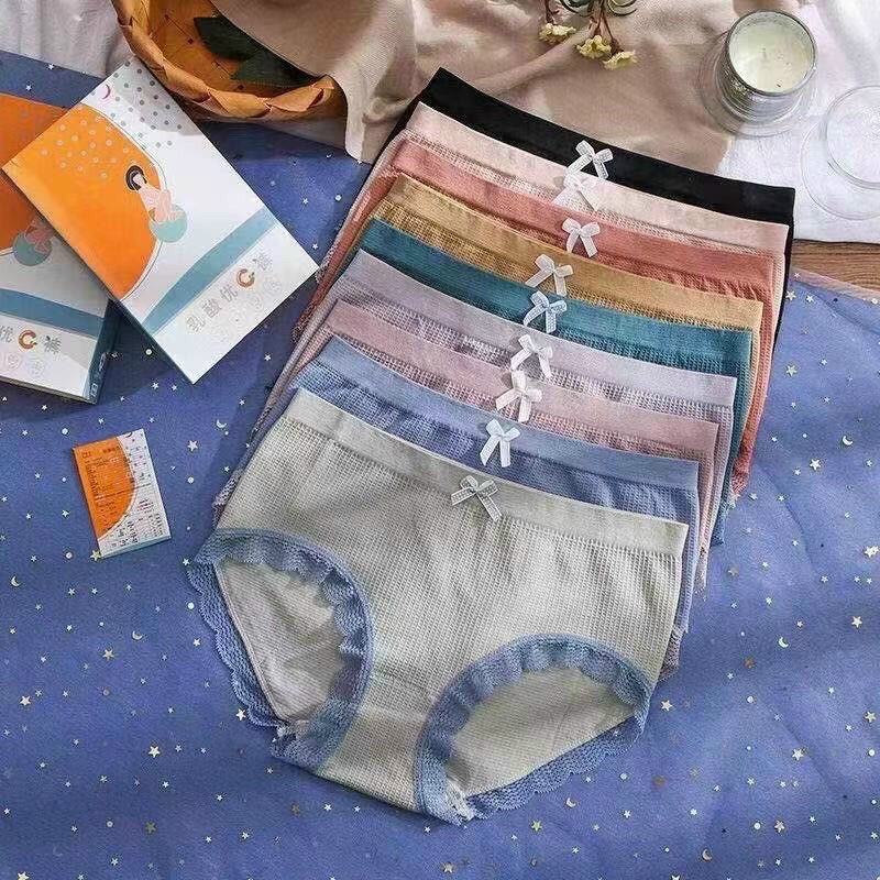 Combo 5 quần lót cotton tổ ong phối ren cao cấp