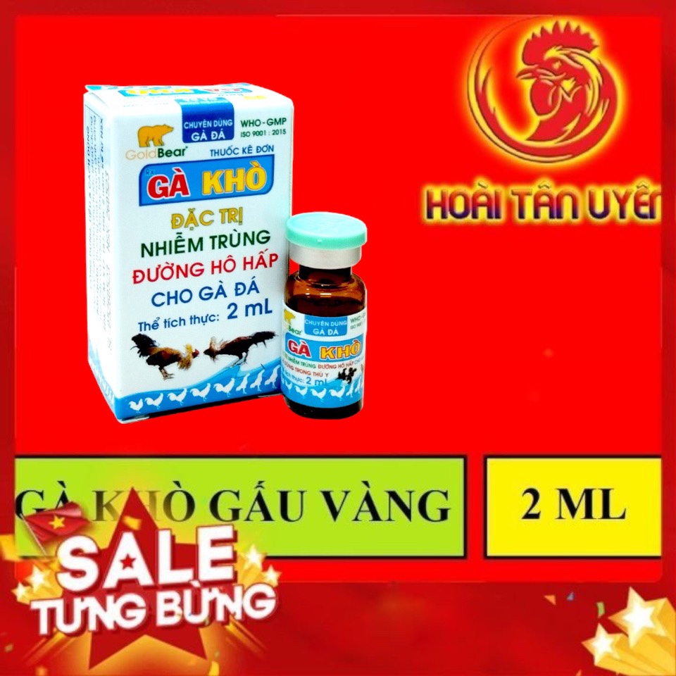 Gà khò gấu vàng, sỗ mũi. khò khè. nóng sốt dành cho gà đá 2ml