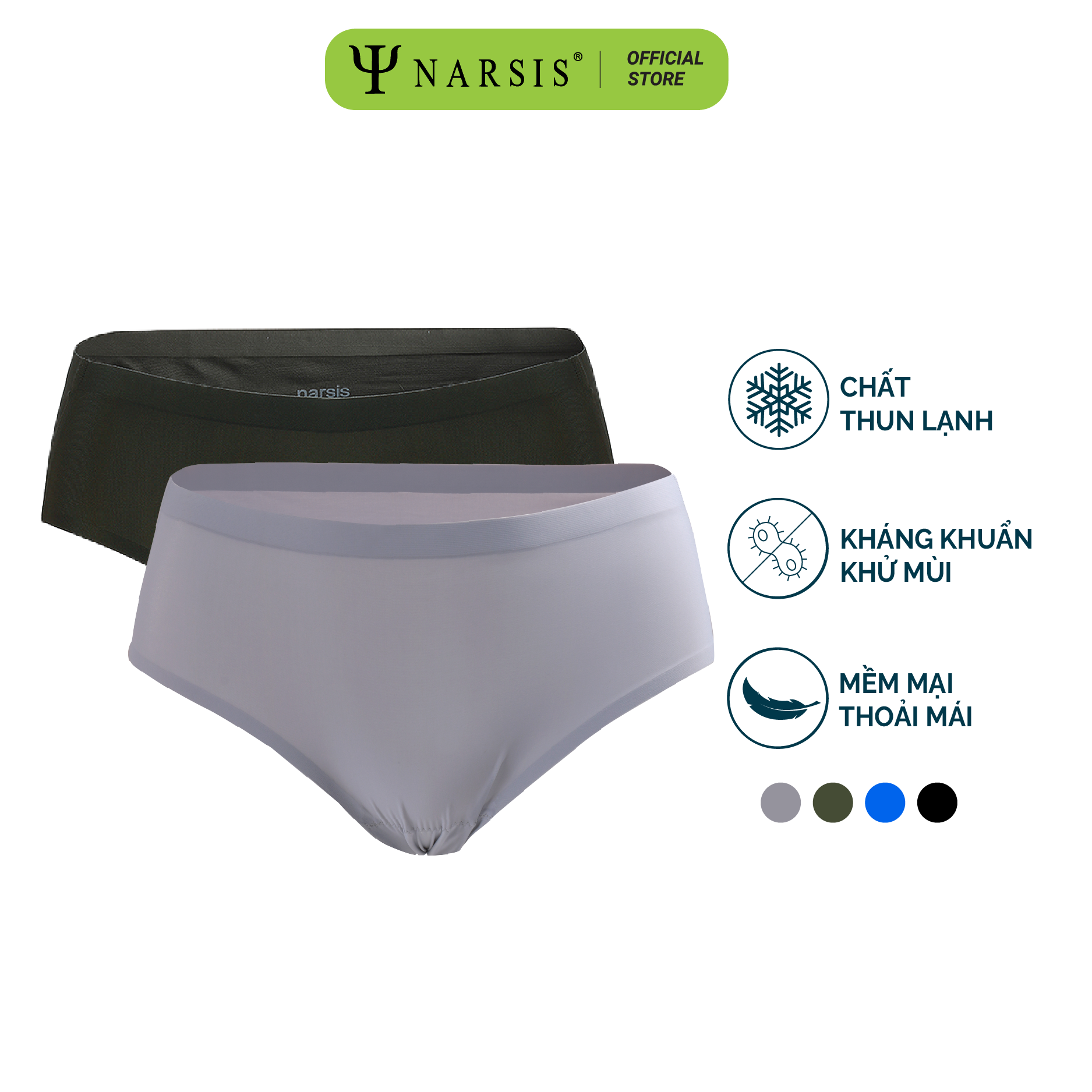 Quần lót nữ Seamless Narsis K7095 màu đen