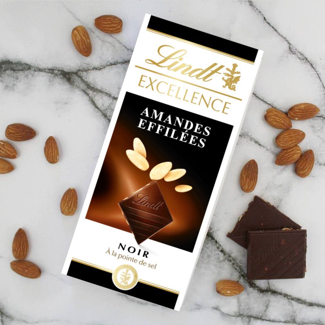 Socola đen hạnh nhân 100g - Chocolate Lindt Excellence Noir Amandes Effilées