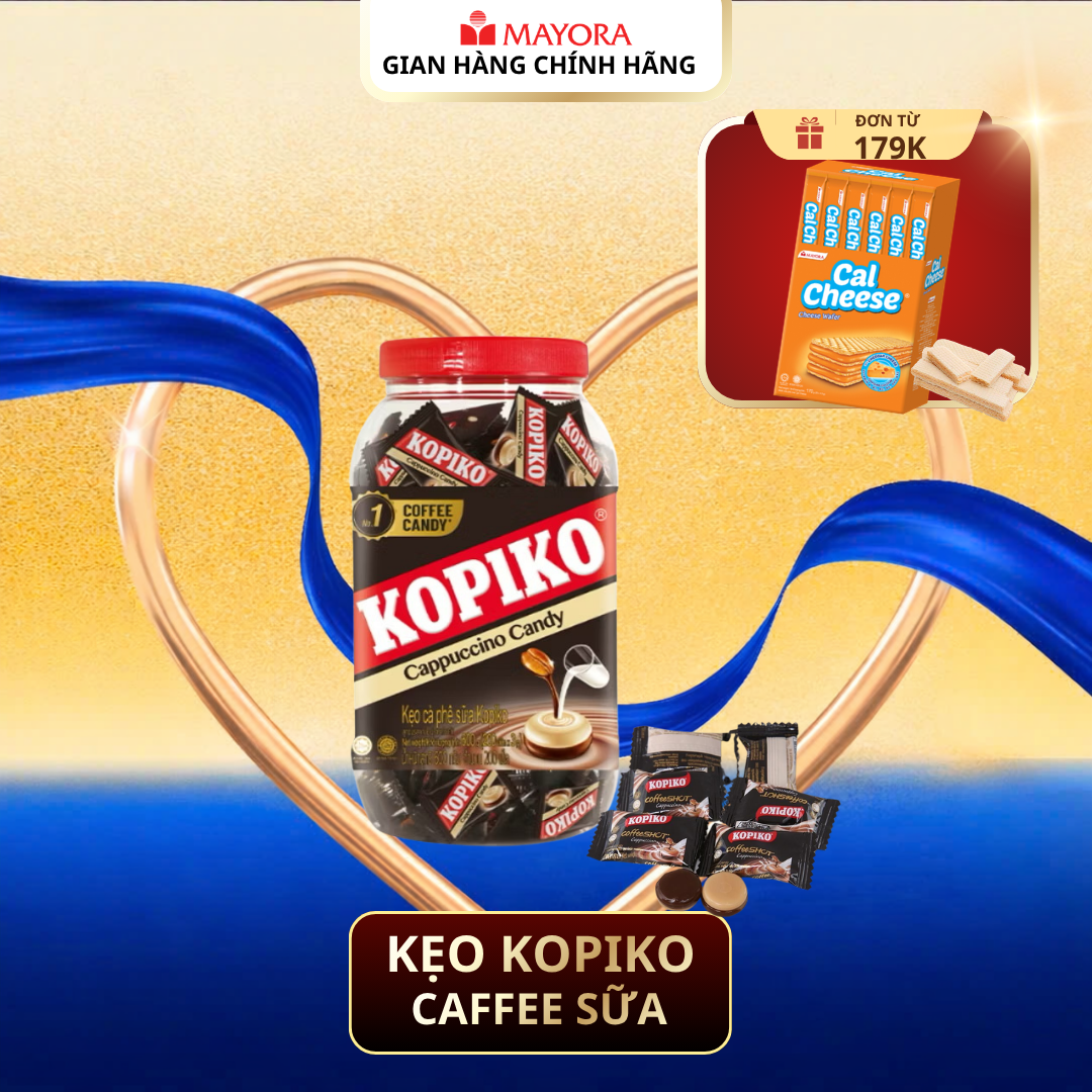 Kẹo Kopiko Cappuccino (Cà Phê Sữa) Hũ 560G