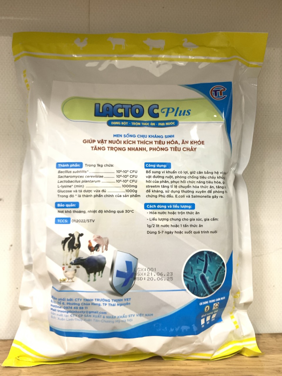 Men sống lacto 1kg kích thích tiêu hóa, ăn khỏe tăng cân. Thú y Trường Thịnh