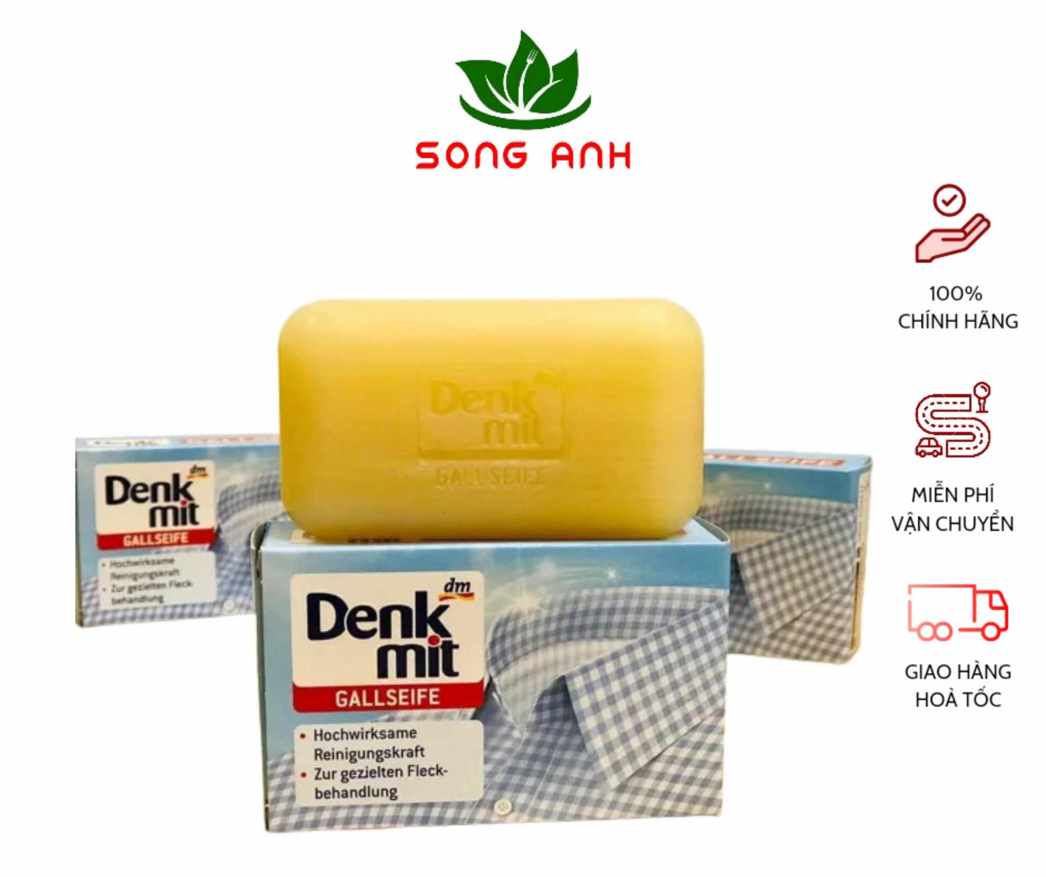 Denkmit Đức xà phòng giặt trắng cổ áo, tay áo Gallseife 100g
