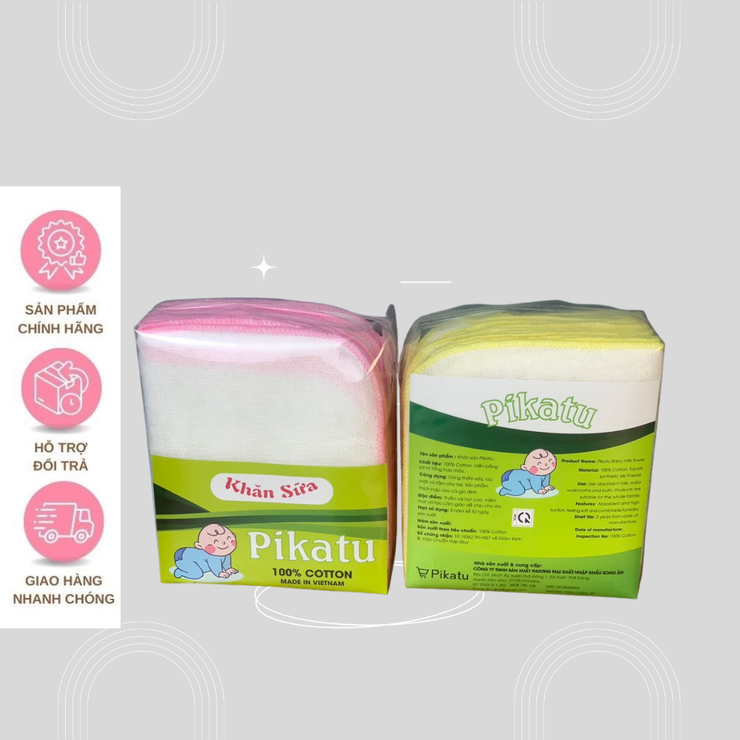 Combo 20 cái khăn sữa cho bé sơ sinh 4 lớp pikatu 25x25