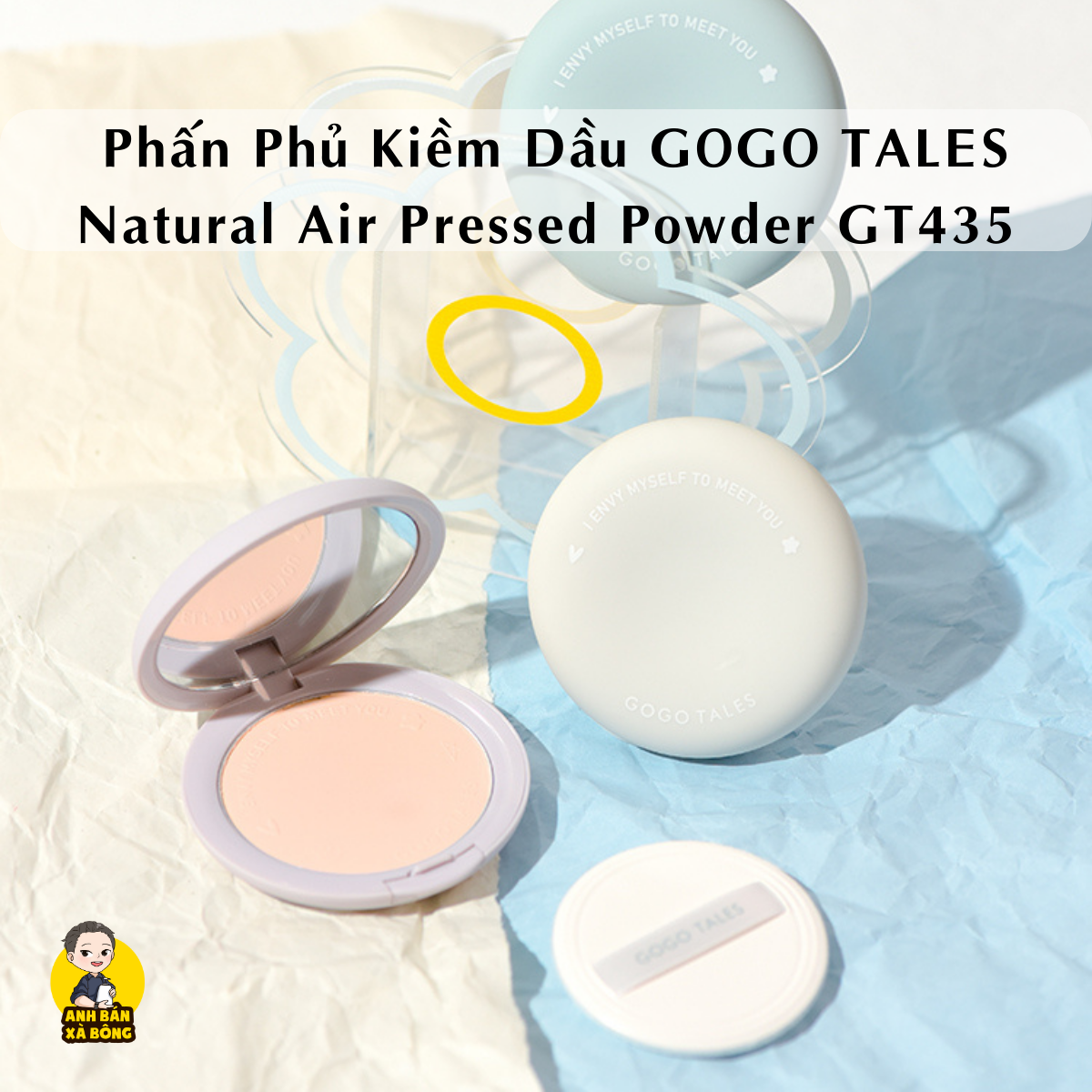 Phấn phủ kiềm dầu gogo tales natural air pressed powder gt435
