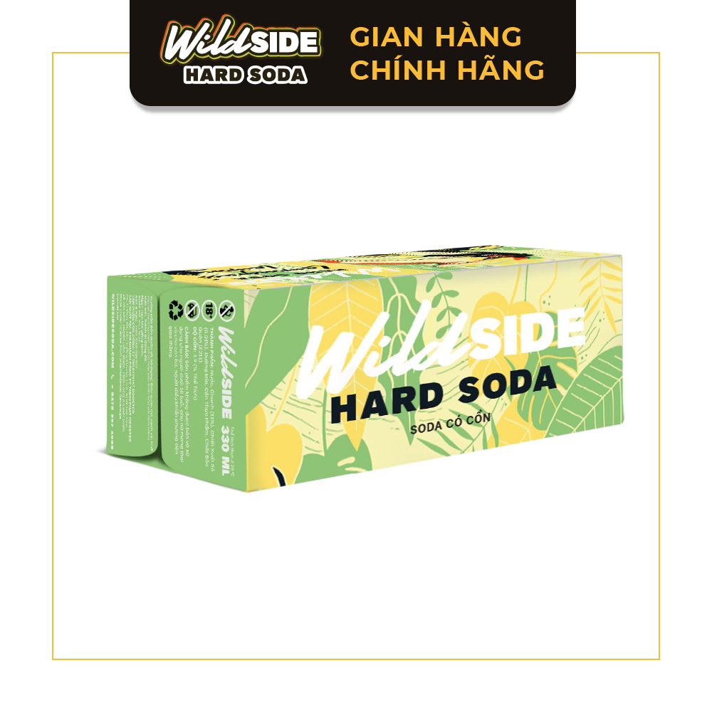 Wildside hard soda vị chanh sả 330ml x 12 lon