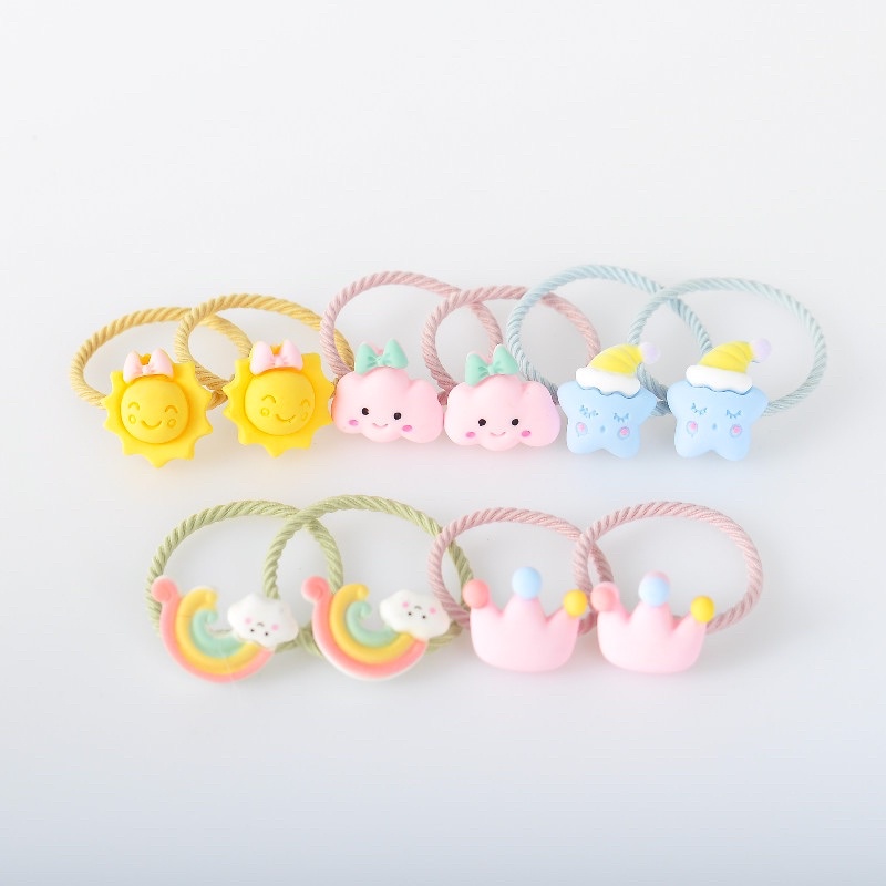 Set 2 dây buộc tóc cho bé cột 2 chùm - dây cột tóc bé gái