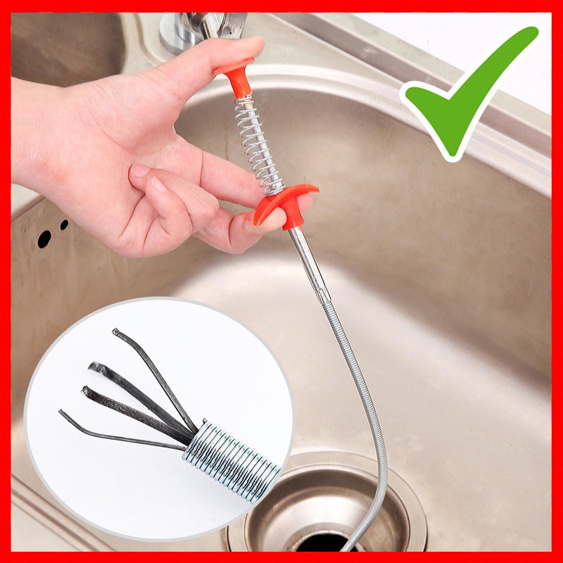 - dụng cụ gắp rác bồn rửa chén, cống loại dài thông minh - thông tắc cống bồn rửa 60cm