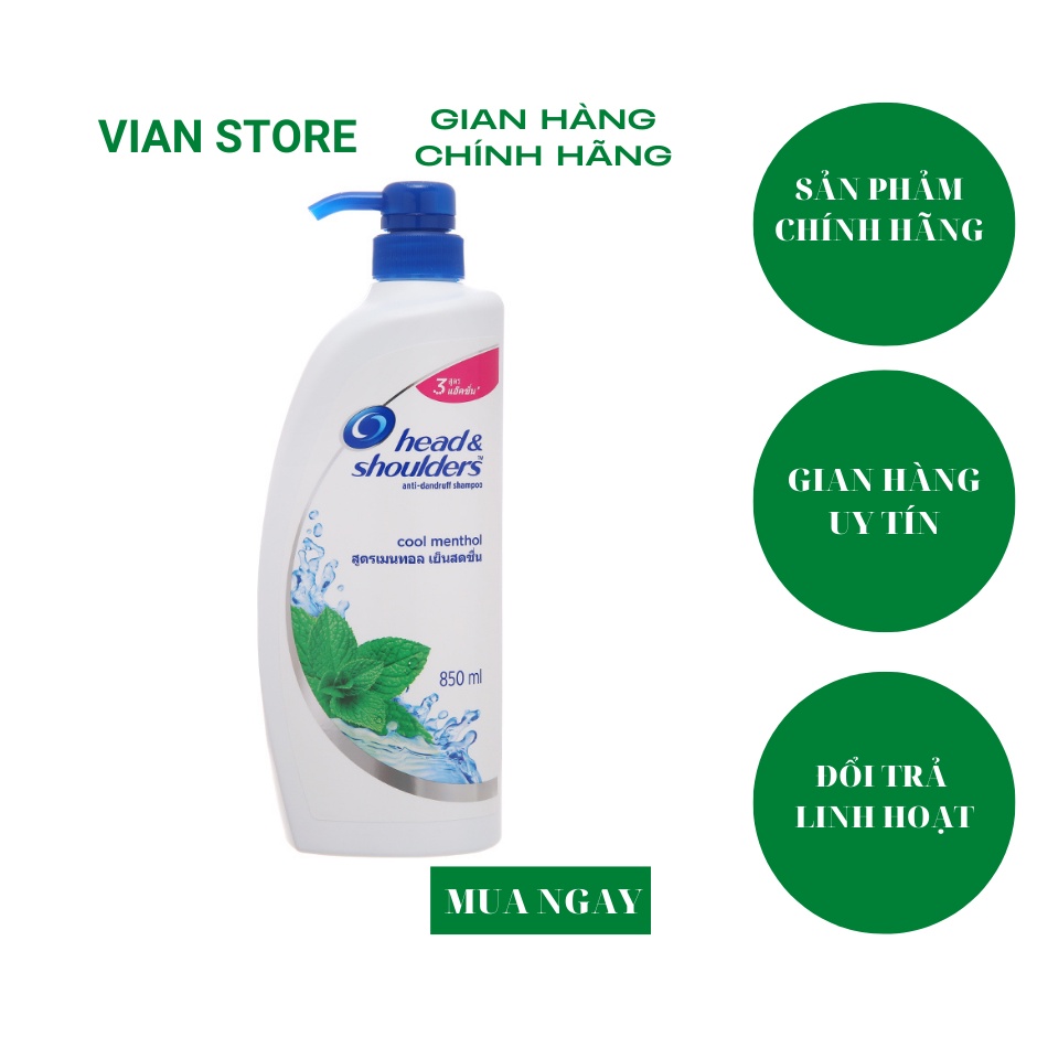 Dầu gội sạch gàu Head & Shoulders bạc hà làm sạch gàu 850ml