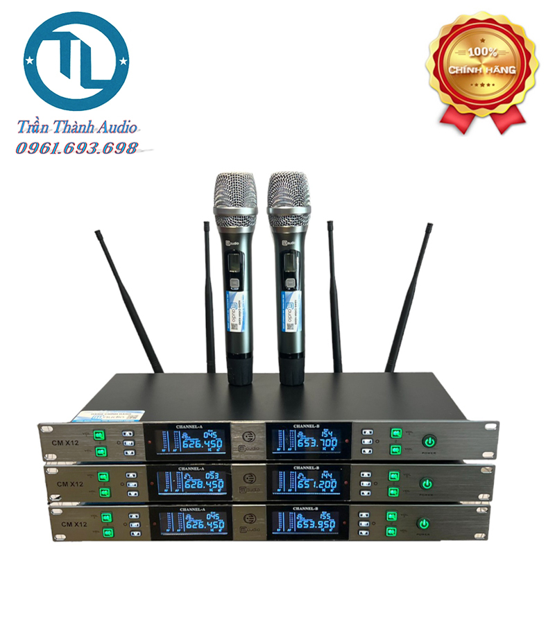 Micro Không Dây CM X12,Chế Độ Tự Ngắt,Vỉ mạch tím 4 râu hàng chính hãng nhập khẩu bảo hành 24 tháng