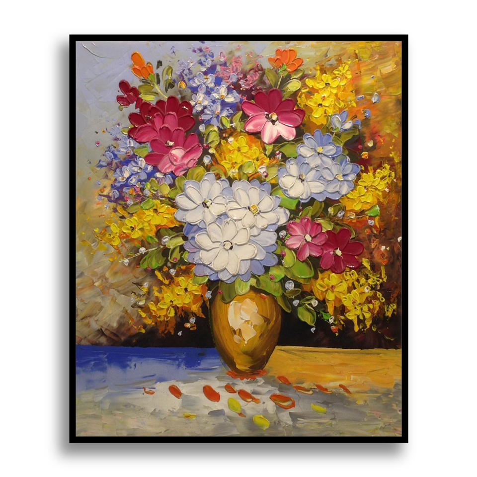 Tranh sơn dầu trang trí phòng khách 65x55cm