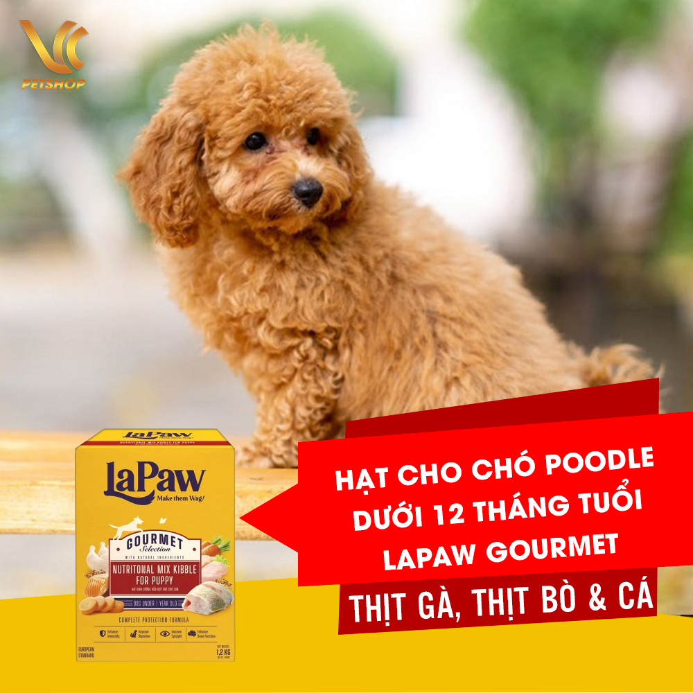 Thức Ăn Hạt Cho Chó Poodle Con | Hạt Cho Chó Poodle Trưởng Thành Lapaw Gourmet 1,2kg | VC Pet Shop