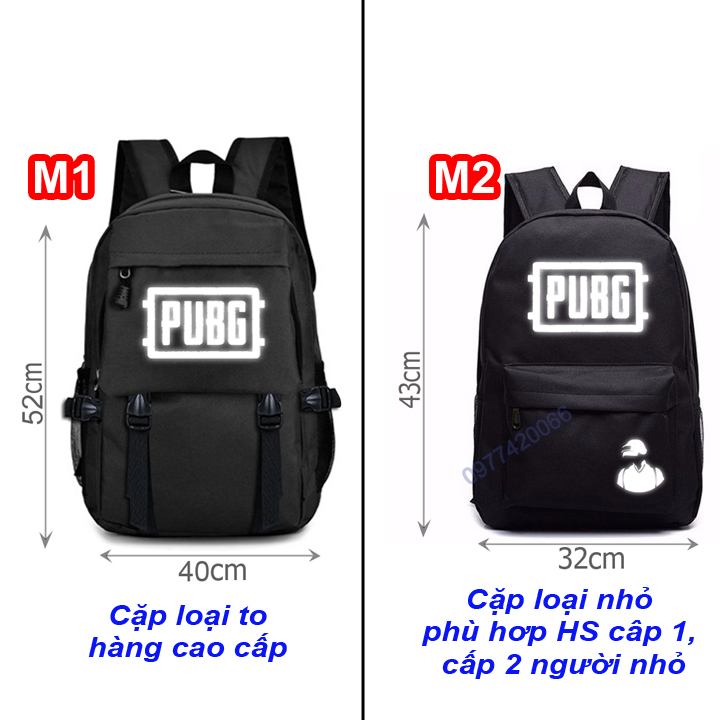 cặp PUBG, cặp PUBG phản quang, balo PUBG phản quang  May 3 lớp 4 ngăn