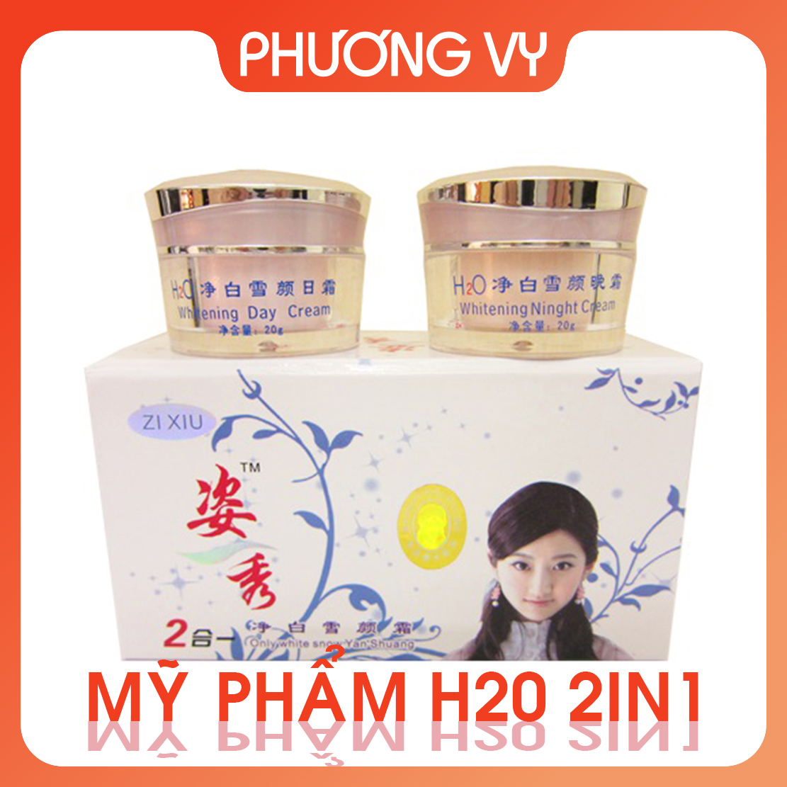 COMBO ngày đêm H2O 2in1. chuyên làm mờ nám, tàn nhang và dưỡng trắng da, kem nám Nhật Bản, mỹ phẩm H2O.