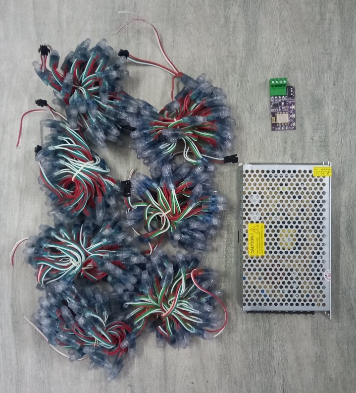 Bộ Led Pha'o Hoa Đồng bộ âm Thanh 20 tia Mạch WiFi (SP chưa có khung)