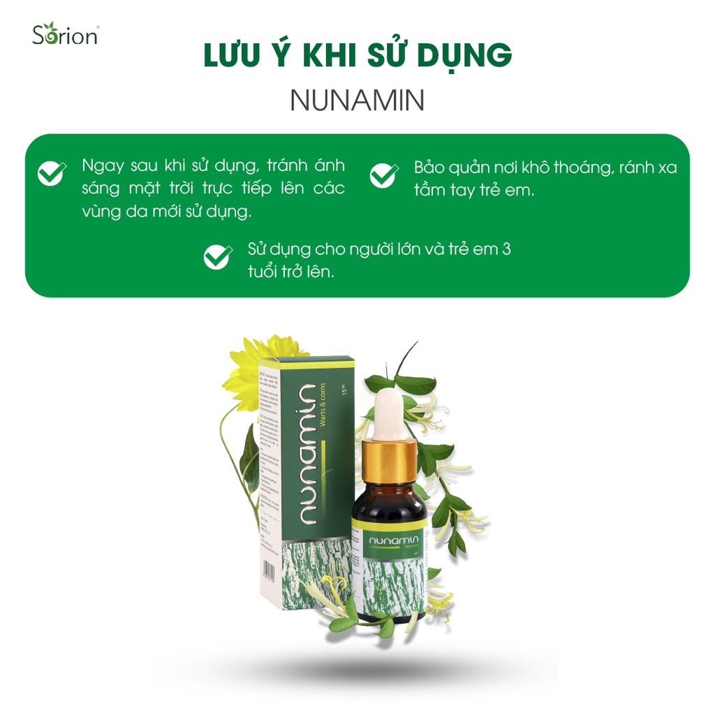 Nunamin Serum 15ML - Cho da Mụn cóc, Mụn cơm, Mắt cá chân, Chai