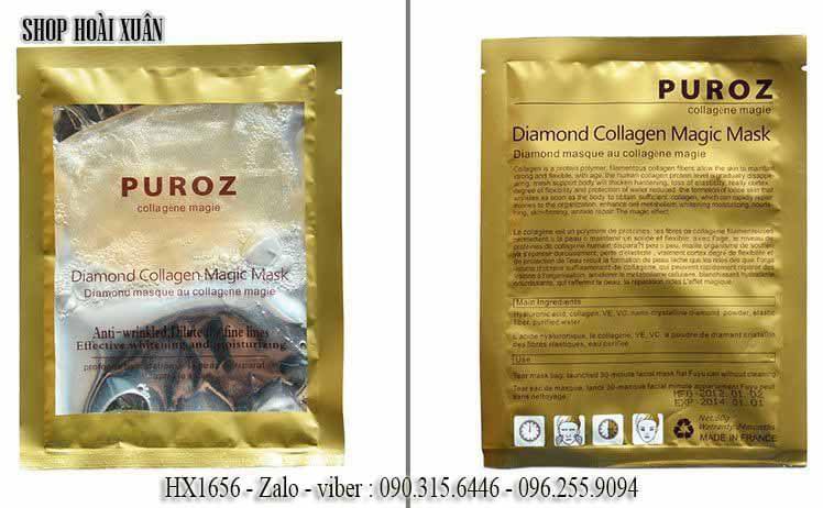 [HCM]Mặt nạ Collagen kim cương cá hồi Puroz dưỡng trắng tái tạo da (Combo 10 miếng) - HX1656