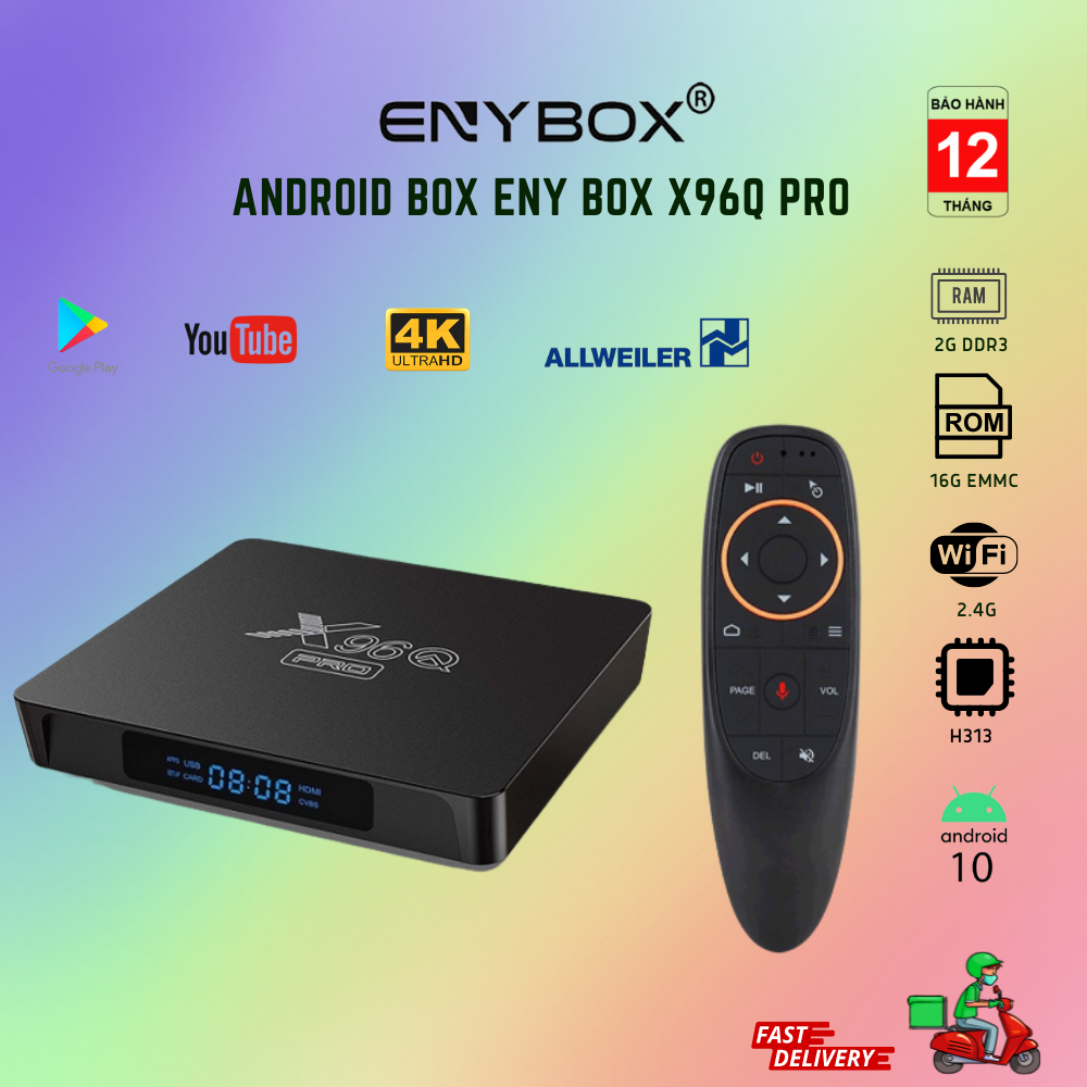 [KÈM CHUỘT BAY] Android tivi box X96Q Pro 4K RAm 2G bộ nhớ trong 16G android 10 có cổng quang, xem truyền hình, phim bom tấn, giải trí youtobe hoàn toàn miễn phí