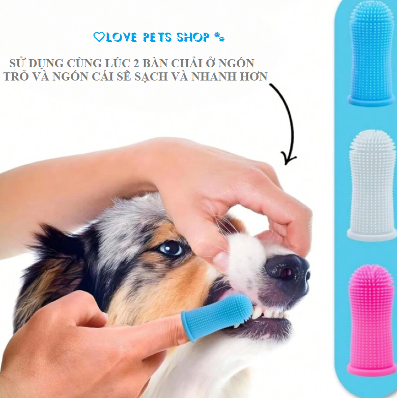 Bàn chải đánh răng cho Chó Mèo 360 độ bằng chất liệu silicon mềm mại - Love Pets Shop