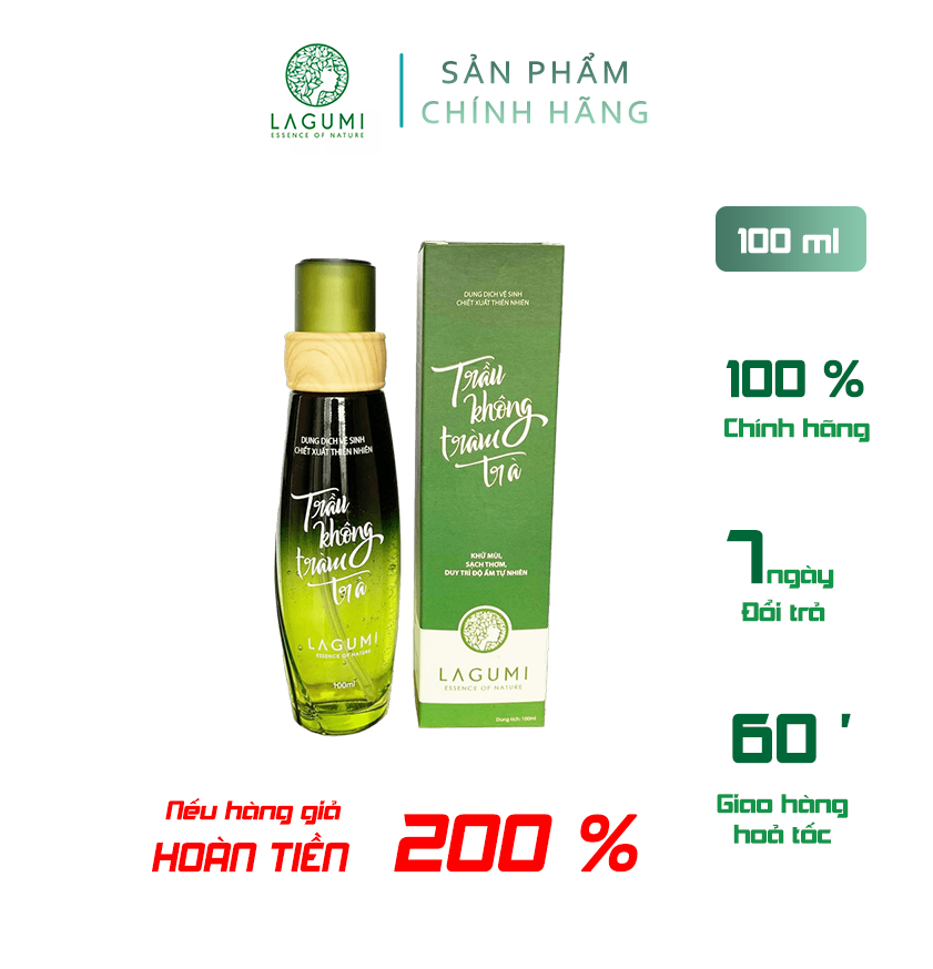 [CHÍNH HÃNG] DUNG DỊCH VỆ SINH LAGUMI TRẦU KHÔNG, TRÀM TRÀ - AN TOÀN CHO MẸ BẦU, SAU SINH