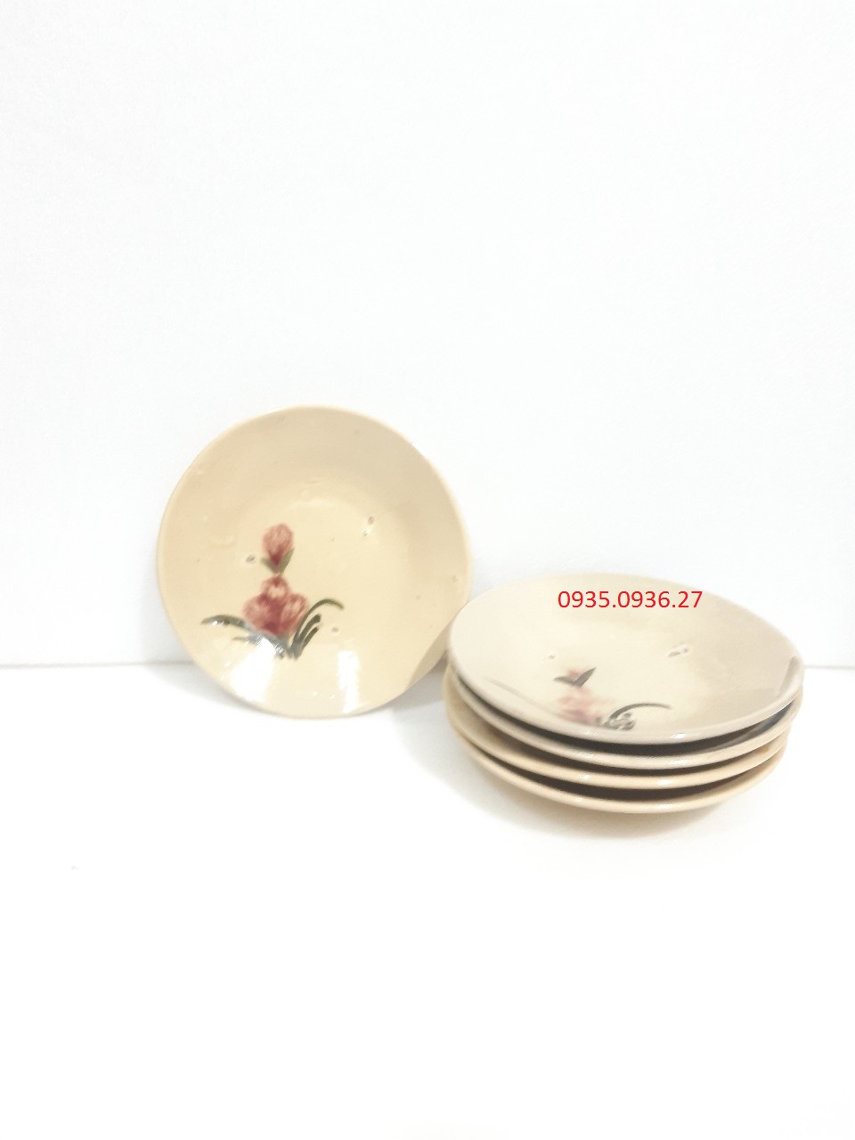 5 đĩa kiểu xưa 15 hoa