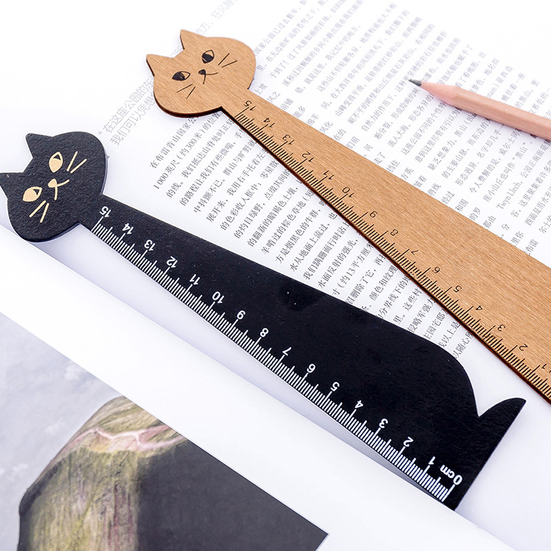 Thước gỗ 15cm chú mèo xinh