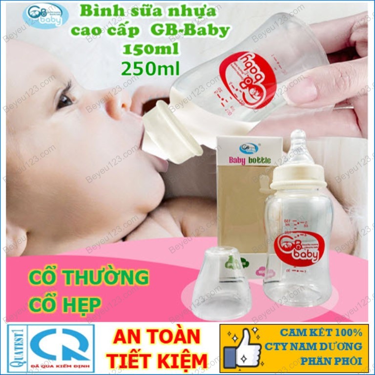 1 bình sữa nhựa cao cấp cổ hẹp không bpa - gb baby gb2025