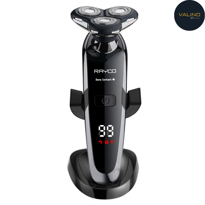 Máy cạo râu đa năng 3 lưỡi kép Rayco, Máy cạo râu điện chống nước chất lượng cao, cạo sạch êm dành cho nam giới