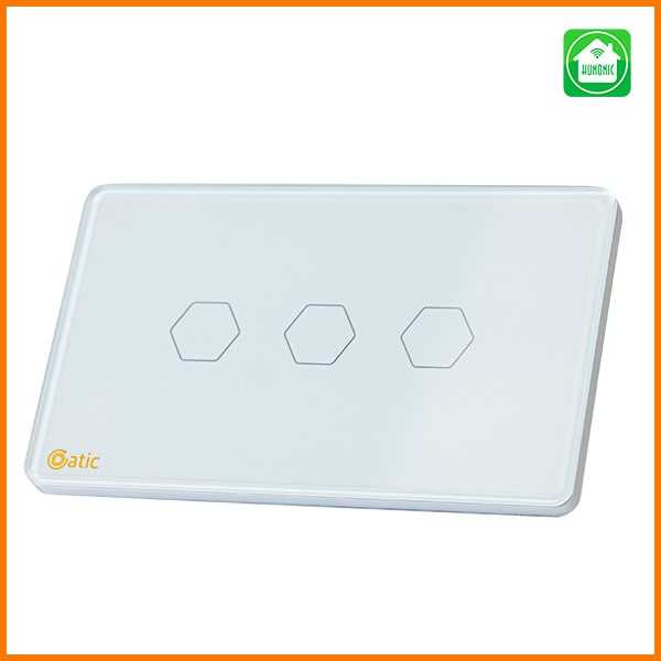 Công Tắc Hunonic Datic Wifi 3 nút Màu Trắng