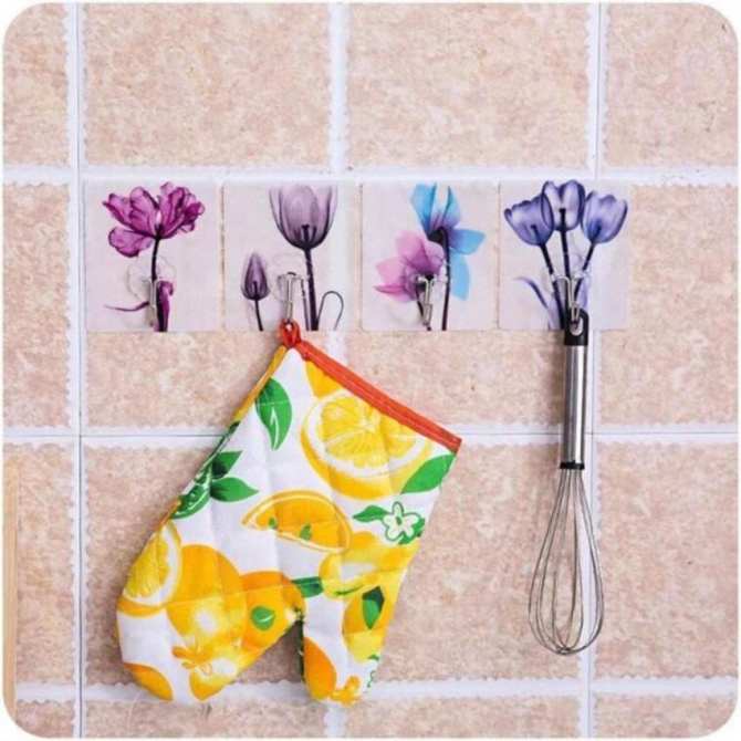 Bộ 10 Móc Treo Dán Tường Họa Tiết 3D Siêu Dính Chịu Lực Tốt ( Hình Ngẫu Nhiên )