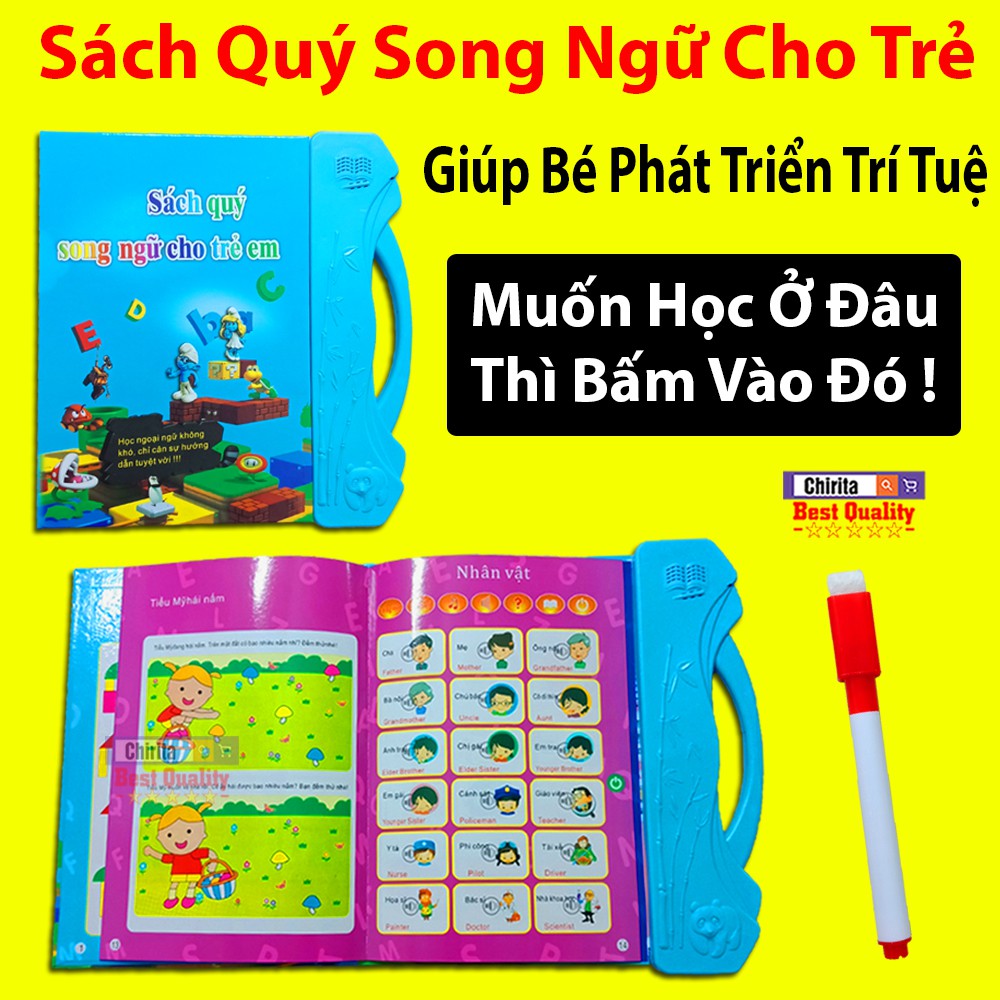 Sách Điện Tử Thông Minh Cho Bé Sách Song Ngữ Cho Bé học tiếng anh SÁCH ĐIỆN TỬ SONG NGỮ ANH - VIỆT