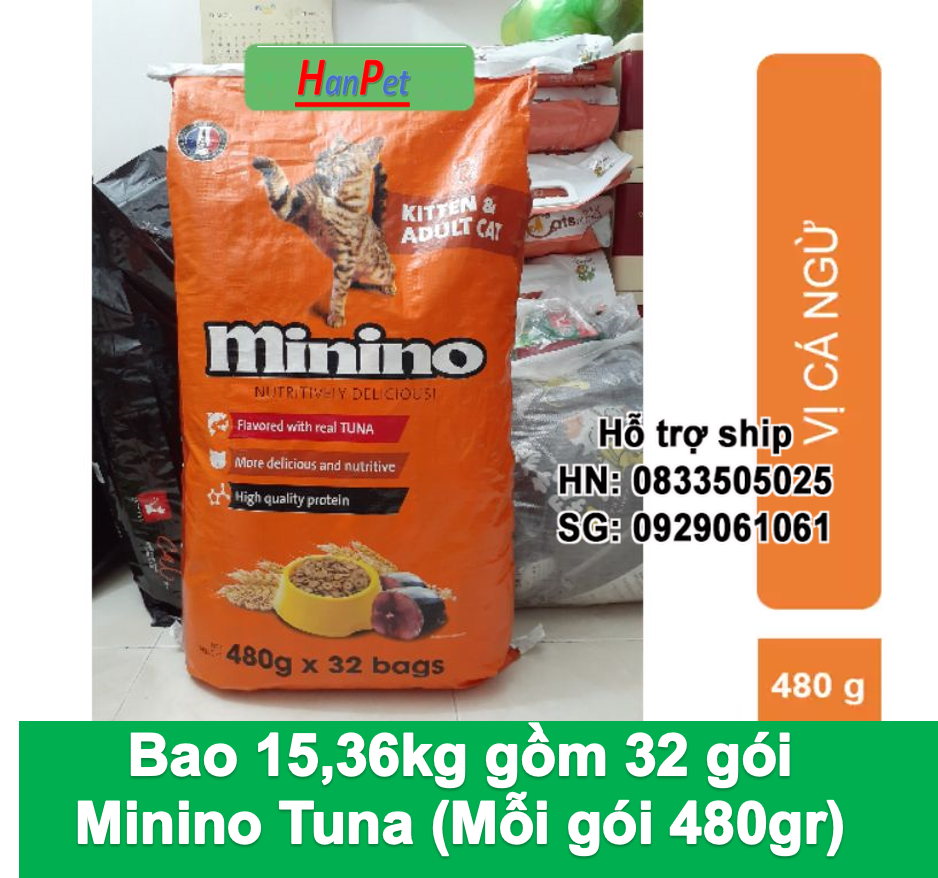 Hanpet - Minino thức ăn mèo loại hạt khô / thức ăn cho mèo mọi lứa tuổi / me-o / thức ăn dành cho mọi loại mèo