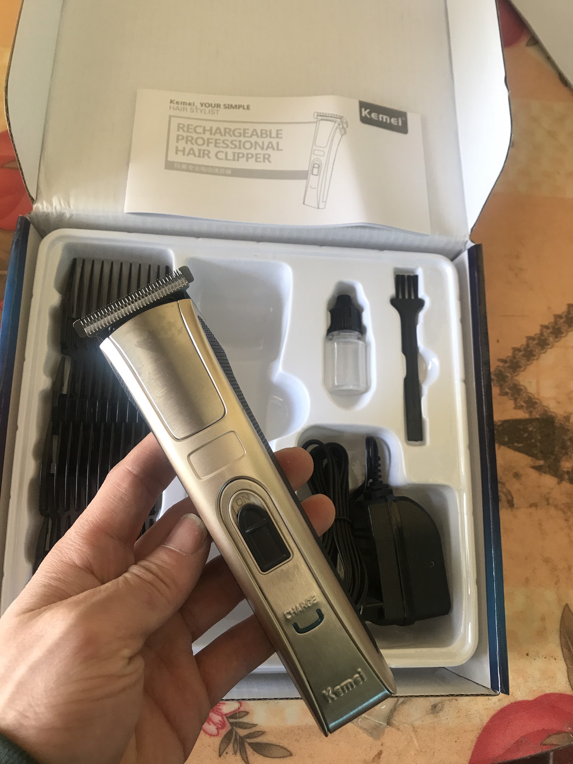 Tông đơ tạo kiểu Kemei KM-5017, Tông đơ tạo kiểu Chấn viền Kemei KM-5017, Tông đơ cắt tóc trẻ em người lớn